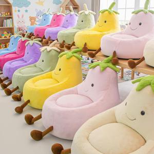 DUMOS Kids Bean Bag Chair, Stuffed Toddler Couch with Faux Rabbit Fur Cover for Teens & Kids, Comfy Lazy Sofa Chair for Reader, Living Room, Bedroom, Aged 4-12 Years, 31 Inch, Beige