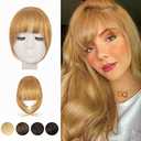 Amazon.com : BARSDAR Human Hair Clip in Bangs - Real Human Hair Clip in Bangs for Women - Golden Blonde French Bangs Extensions Fringe with Temples Dyeable Real Hair Bangs Hairpieces - Dark Golden Blonde : Beauty & Personal Care