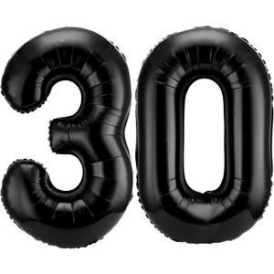 Gejoy 40 Inch Number 30 Balloons Jumbo 30 Foil Giant Number 30 Balloons for 30th Birthday Party Decorations and Rip to My 20s Anniversary Event(Black)