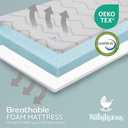 Babylicious Waterproof Pack and Play Mattress Pad - 38" x 26" | Roll Up Style - Breathable Soft Memory Foam - Portable Mattress Topper- Baby Foam Mattresses for Babies - Includes Easy Carry Buckle