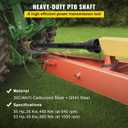 VEVOR PTO Shaft 1 3/8" PTO Drive Shaft, 6 Spline End Round End PTO Driveline Shaft, Series 4 Tractor PTO Shaft, 39"-55" Brush Hog PTO Shaft, Black PTO Shaft for Bush Hog/Finish Mower/Rotary Cutter and VEVOR Slip Clutch, 1 3/8" PTO Slip Clutch, Smooth Round Ends PTO Friction Clutch, Carburized Steel Tractor Slip Clutch, Adjustable Rotary Cutter Slip Clutch, Black Brush Hog Slip Clutch for PTO Shaft