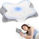 Cervical Neck Pillow, Ergonomic Memory Foam Pillows for Neck Pain Relief with Breathable Pillowcase, Adjustable Contour Neck Support Pillow for Side Back Stomach Sleepers, Odorless