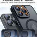 CANSHN Magnetic Compatible with iPhone 15 Pro Max Case, Upgraded [Full Camera Protection] [Compatible with Magsafe] [Translucent Matte] Shockproof Protective Phone Case Cvoer 6.7 Inch - Black