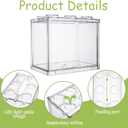 4PCS Plastic Small Betta Fish Tank, 0.6 Gallon Stackable Fish Bowl, Cube Fish Aquarium Tank for Shrimp, Turtle, Small Crab (Clear)