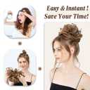 2 x CJL HAIR Large Messy Bun Hair Piece Wavy Curly Scrunchies Synthetic Chignon Ponytail Hair Extensions Thick Updo Hairpieces for Women Sunny Blonde