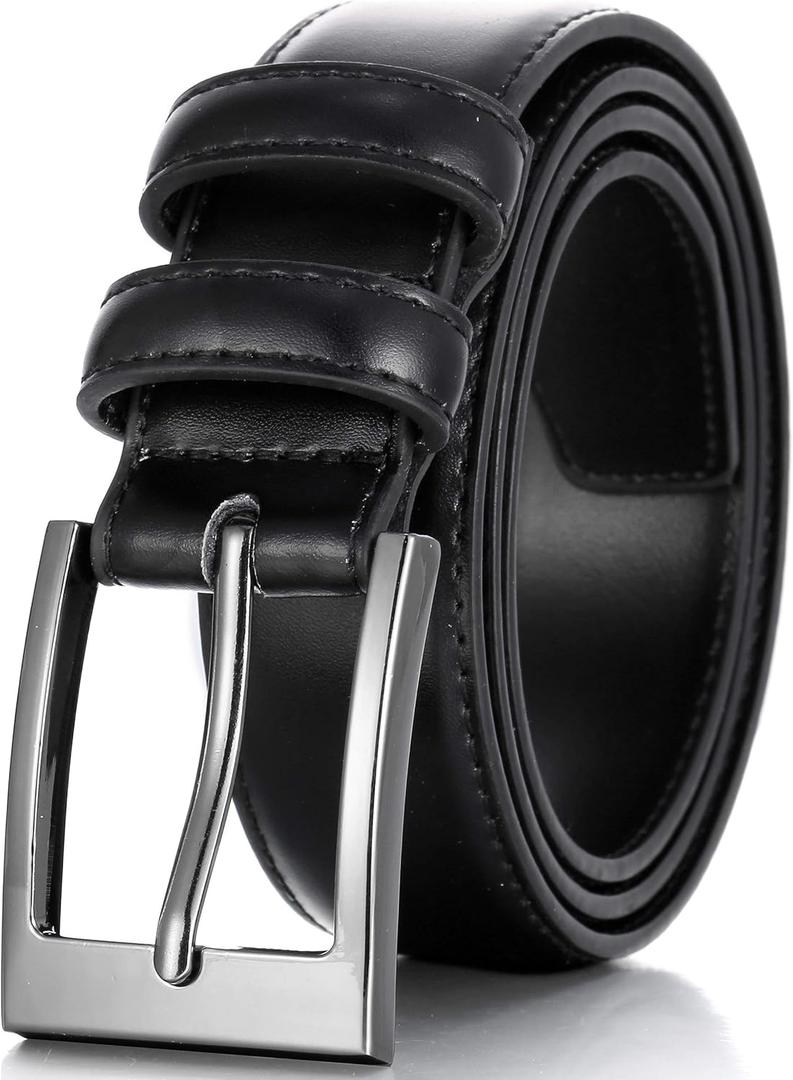 Marinos Premium Belt Men, Genuine Leather Dress Belt for Men, Casual Mens Belt in Gift Box (Black)