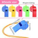 Plastic Whistles with Lanyard, 25 Pcs Colorful Sports Whistle Bulk Loud Crisp Sound Whistle for Coaches Referees Teachers Training Gyms & Events