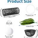 5 Pcs Betta Fish Hammock & Toys Set, Black | Aquarium Tunnel, Floating Mirror, Hammock, Leaf Pad & Exercise Ring, Hiding & Feeding Decor for Shrimp & Small Fish Tanks