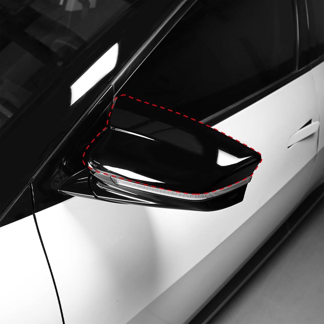 Side Rearview Mirror Cover, Compatible with Kia EV6 2022-2024 Accessories (Gloss black)