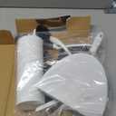 OVENTE 5pcs Scrub Brush Set with Wiper & Dustpan, Scrubbing Brushes for Household Use with Ergonomic Handle & Stiff Bristles Ideal for Cleaning Kitchen, Bathroom, Dishes, Tiles & Sink, White CTB018WGY