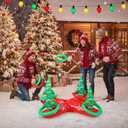 9 Pcs Inflatable Christmas Games Set Snowmen Christmas Tree Ring Toss Game 8 Ring for Xmas Party Favors Indoor Outdoor Game