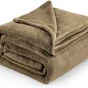 Bedsure GentleSoft Fleece Blankets Queen Size Camel - Bed Blanket Soft Lightweight Plush Fuzzy Cozy Luxury Microfiber, 90x90 inches