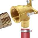 Uenede 3PCS LF Brass 1/2 Inch PEX Barb to 3/4 NPT Female with Drop Ear 90 Degree Elbow Coupling Pipe Crimp Fitting