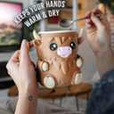 2 x Ice Cream Pint Holder, Highland Cow Ice Cream Holder, with 1 spoon, Gift for cream Lovers