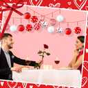 Riceshoot 12 Pcs Valentines Day Ball Ornaments 2.36 Inch Red Pink White Buffalo Plaid Decor Heart Balls Ornaments for Tree Valentine's Day Party Supplies Decorations (1.97 Inches/ 5 cm, Cute)