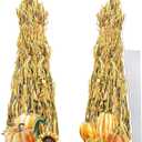 2 Pcs Fall Corn Stalk Decoration, Thanksgiving Cardboard Cutout Life-Size Standup, Backdrop for Thanksgiving Autumn Harvest Halloween Party Supplies Wall Decor Indoor Outdoor, 59" x 21.7"