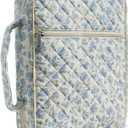 Bible Cover Case for Women,Large Bible Tote Bags Organizer Quilted Carrying Case for Girls,Bible Study Supplies Accessories Christian Gifts for Women (Blue Floral, L)