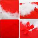 Christmas Lingerie for Women Santa Teddy Lingerie 3 Piece Bra and Panty with Garter Belt Set Suede Velvet Babydoll (One Size, Style 4-red)