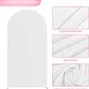 Wokceer 6.6FT Wedding Arch Backdrop Cover Spandex Fitted White Arch Covers Round Top Chiara Arches Backdrop Cover for Birthday Party Ceremony Banquet Decoration