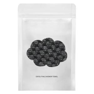Exfoliating Shower Towel, Premium Scrub Wash Cloth for Body Face, Deep Exfoliating, 2-in-1 Exfoliating Washcloth with 2 Sides for All Skin Types (Black)