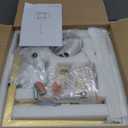 Klgxnrd 6-Light Gold Pendant Light, Modern Farmhouse Dining Room Light Fixtures Over Table, Industrial Metal Geometric Kitchen Chandelier for Entryway Hallway Foyer Bedroom