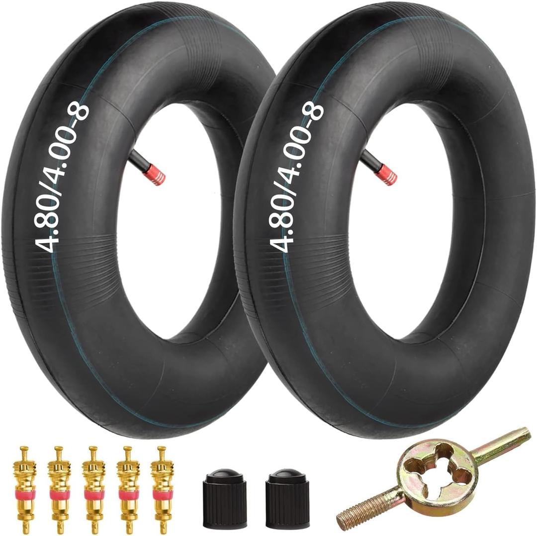 FVRITO 4.80/4.00-8" 480/400-8 Inner Tubes with Straight Stem Valve Gap Replacement for Mowers,Hand Trucks,Wheelbarrows,Carts Generators,Yard Trailers,Dollies,Trolleys,Wagons Pack of 2