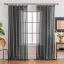 Pinch Pleated Sheer Curtains 96 Inch Length 2 Panels Set, Semi Voile Sheer Curtains for Bedroom Living Room Pinch Pleated Soft Touch Light Filtering Drapes(Gray, 42 W x 96 L, 2 Panels)