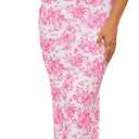 Milumia Women's 2026 Summer Floral Bodycon Maxi Dress Strapless Tube Top Long Dresses Wedding Guest Party, Pink Medium