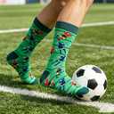 BONANGEL Dress Socks for Men, Funny Novelty Soccer Sports Crew Socks | Gifts for Soccer Coaches‌ Fans Players, Soft and Breathable, Elastic Stretch, Smooth Toe, US Size 8-12