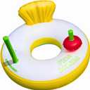 Swimline Pina Colada Pool Ring with Cupholder & Backrest  Inflatable Lounge Float with Fun Design for Adults & Teens  Durable Vinyl Ring for Pool, Lake, or Beach  Easy to Inflate and Store