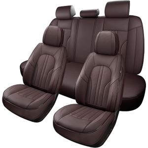 MINGBRON Car Seat Covers,Car Seat Protector Waterproof,Seat Covers Full Set, Car Seat Protectors,Automotive Seat Covers Fit for Most Cars Brown