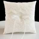 Wedding Ring Bearer Pillow, Ivory Lace Ring Pillow Ring Bearer Cushion for Wedding Cereomoy Party