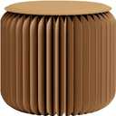 Folding Stool - 12Inch Home Furniture 660lb Load Capacity Foldable Paper Stool - Eco-Friendly Kraft Paper Honeycomb Design,Foldable to 1.2",Brown Modern Minimalist Stool for Living Room(Brown)