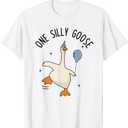 One Silly Goose Funny 1st First Birthday Boy 1 Year Old T-Shirt, S