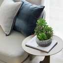 Villa Como 10 Large Succulents Plants Artificial in Ceramic Pots Potted Faux Succulent Arrangement with Black Bowl Pots Fake Desk Succulents Plants for Home Bathroom Shelf Table Indoor Decor