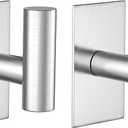 VAEHOLD Wall Towel Hooks, Heavy Duty Sticky Holder Waterproof Towel Hooks for Hanging Coat, Clothes, Closet Hook Wall Mount for Kitchen (Silver, Adhesive 2 Pack)