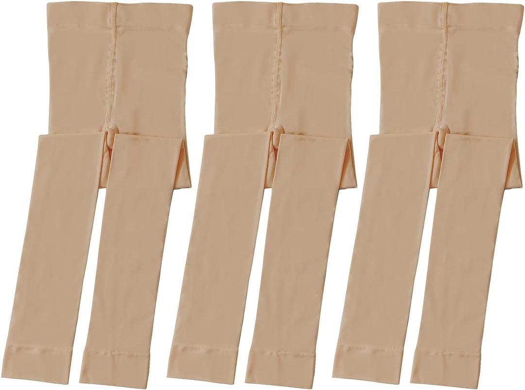 EPEIUS Ballet Tights for Girls Footless Dance Tights Toddler Ultra Soft School Stockings Kids Leggings Pantyhose 3-5 Years Nude 3 Pack