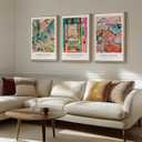 Large Framed Matisse Wall Art for Living room, 3 Piece Colorful Abstract Canvas Artwork for Walls, Retro Vintage Big Matisse Famous Landscape Paintings Prints Pictures for Hallway Home Office 24x36, 24"W x 36" H x 3Pcs