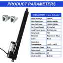 12V 14 inch 2000N Electric Linear Actuator 0.3"/sec High Speed 14" 440lbs Heavy Duty Waterproof IP65 with Mounting Brackets