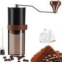 Portable Manual Coffee Grinder- Ceramic Burr, Adjustable Coarse to Fine, 30g Beans & 60ml Powder, Hand Coffee Bean Mill with Detachable Handle for Espresso, French Press, Camping