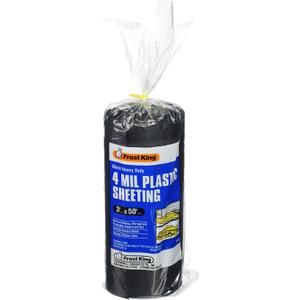 Frost King 350B Polyethylene Sheeting, 3' x 50' x 4 Mil, Black