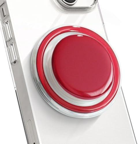 OnTheGrip Cute Solid Macaron Color Round Shape Collapsible Mobile Phone Grip Stand Holder for Smartphone Tablet Cell Phone Accessory (Red)