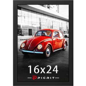 Picrit 16x24 Picture Frame, Photo Frame for Wall Mounting Display, Black