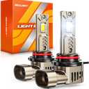 SEALIGHT 9012 HIR2 Light Bulbs, 9X Super Brighter 6500K Cool White 9012 HIR2 LED Fog Bulbs with Fan, 1:1 Halogen Mini Size, Off-Road Lights with Plug N Play, Pack of 2