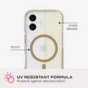 Tech21 EvoCrystal for iPhone 16 - Compatible with MagSafe - Impact Protection Case 15x Military Standard Tested - in Gold
