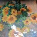 Woxfcart Sunflower Flower Decor Wall Art, 16 x 20 Monet Floral Painting Artwork Canvas Print for Bathroom Bedroom, Ready to Hang