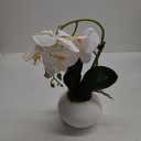 Forlaoers Tall 17" White Real Touch Orchid Artificial Flowers with Vase Fake Orchids Silk Floral for Home Decor Indoor Bathroom Decoration Potted Office Table Centerpieces Arrangements