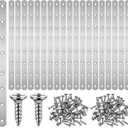 20 Pcs Flat Mending Plate, 11.5" Stainless Steel Mending Plates for Wood Support, 8 Hole Straight Brackets Flat Straight Braces Metal Plate with 160 Screws