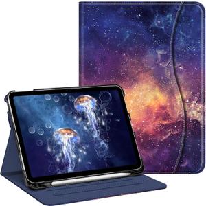 Fintie Case for iPad (A16) 11th Generation 11 Inch (2025), iPad 10th Generation 10.9 Inch (2022), Multi-Angle Viewing Protective Stand Cover with Pencil Holder & Pocket, Galaxy
