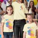 Mommy and Me Matching Shirt Birthday Matching Family Shirts Mother Daughter Son Matching Tees Birthday Girl Boy Tops (Beige)